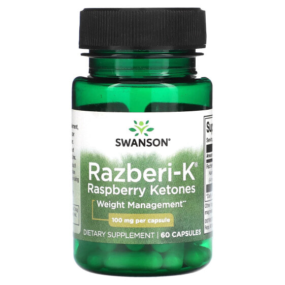 Капсулы малинового кетона Swanson Razberi-K, 100 мг, 60 шт.