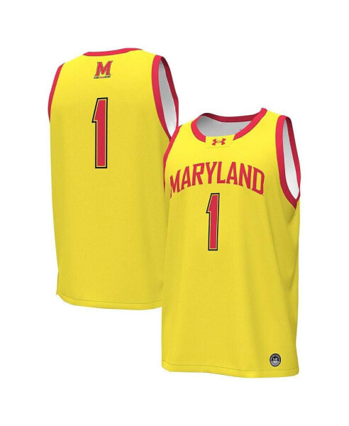 Men's #1 Gold Maryland Terrapins Replica Basketball Jersey