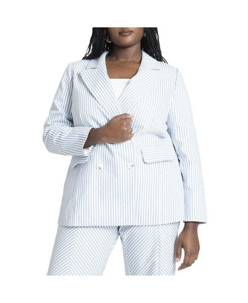 Plus Size Pinstripe Blazer