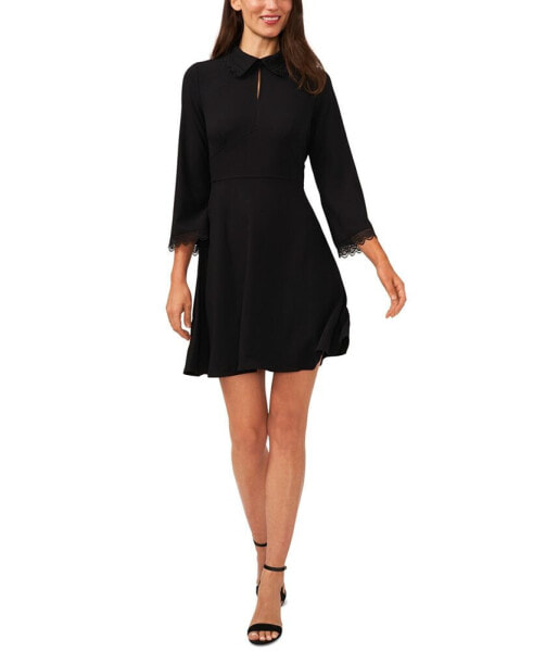 Women's Collared Scallop Embroidered Dress