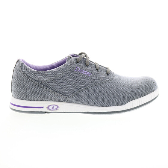 Dexter Kerrie B4271-5 Womens Gray Canvas Lace Up Athletic Bowling Shoes