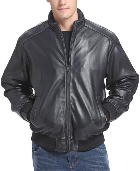 Men's Men City Leather Bomber Jacket