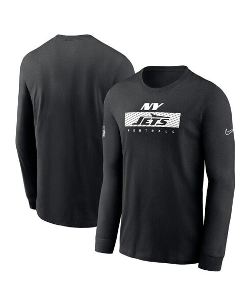 Men's Black New York Jets Sideline Performance Long Sleeve T-Shirt