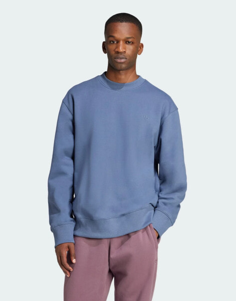 adidas Originals Premium Essentials crew sweatshirt in blue