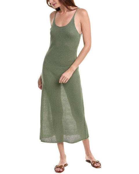 Onia Textured Linen Sweater Scoop Maxi Dress Women's