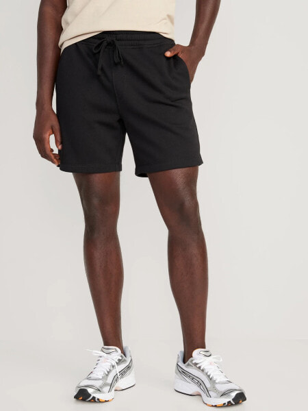 Garment-Washed Fleece Sweat Shorts -- 7-inch inseam