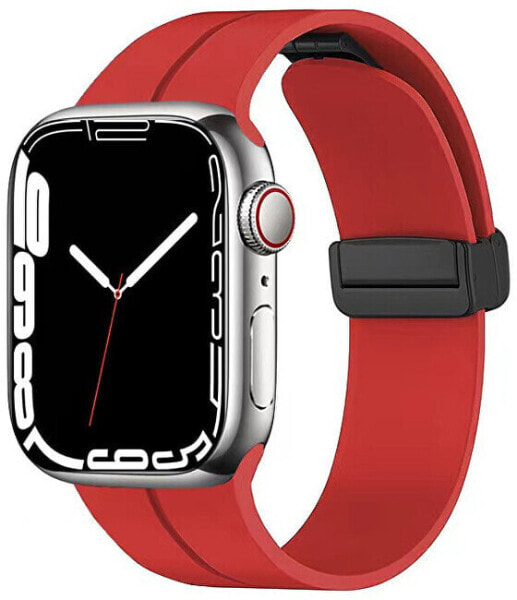 Silikonový řemínek s magnetickou sponou pro Apple Watch 38/40/41 mm - Red