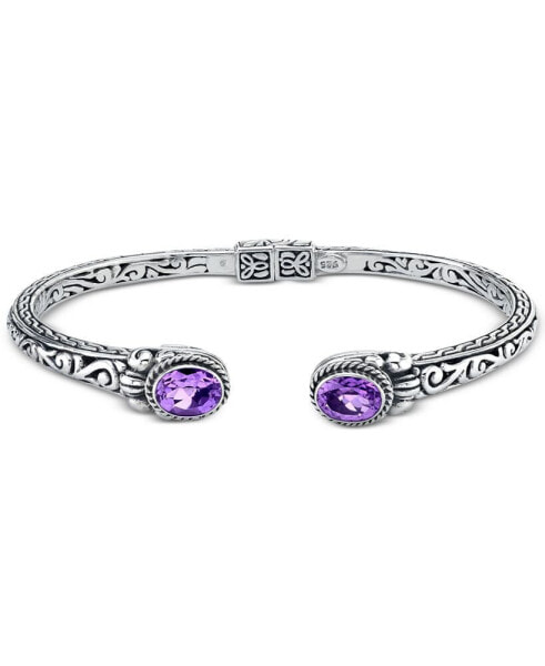 Amethyst Scrollwork Cuff Bracelet (3-5/8 ct. t.w.) in Sterling Silver