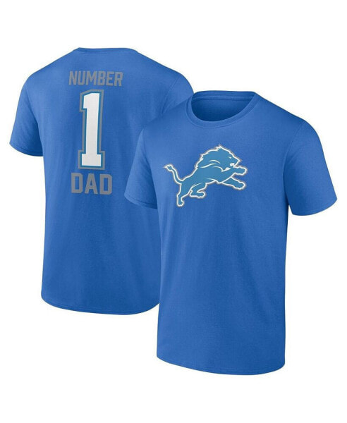 Men's Blue Detroit Lions Father's Day T-shirt