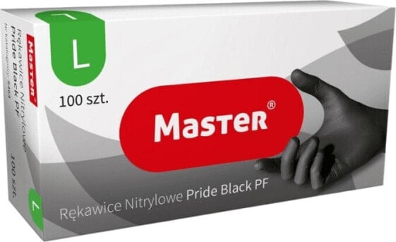 Master Master Rękawiczki Nitrylowe Czarne L 100 Sztuk