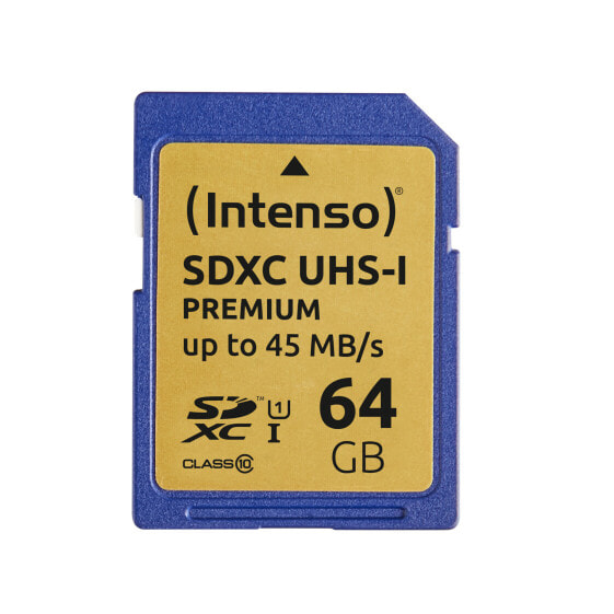 Intenso 3421490 - 64 GB - SDXC - Class 10 - UHS-I - 90 MB/s - Class 1 (U1)