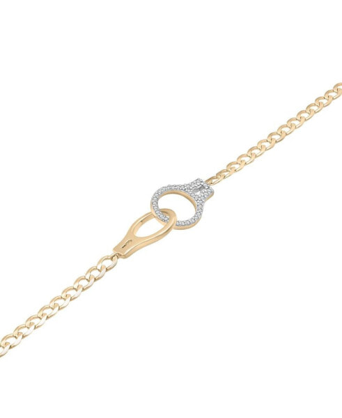 Diamond Handcuff Ankle Bracelet (1/6 ct. t.w.) in 10k Gold, Created for Macy's