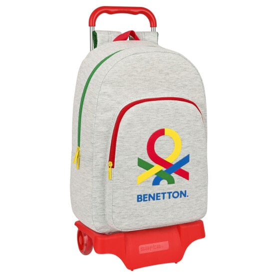 Школьный рюкзак с колесиками Benetton Pop Серый (30 x 46 x 14 cm)