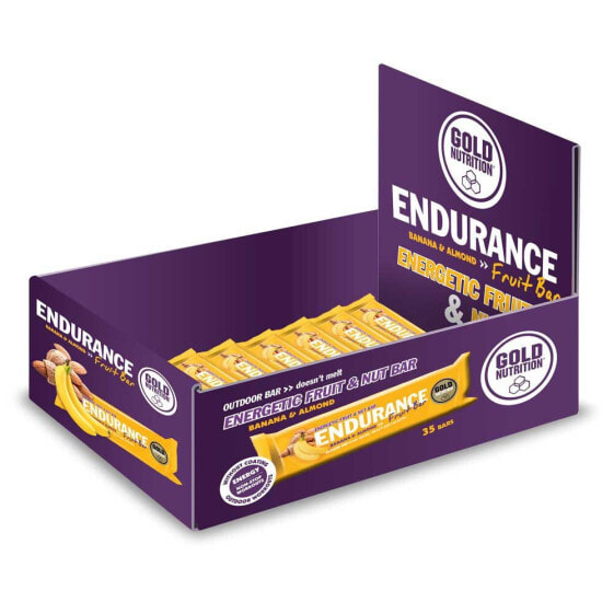 Фруктовый энергетический батончик Gold Nutrition Endurance 40 г 15 штук Банан и миндаль