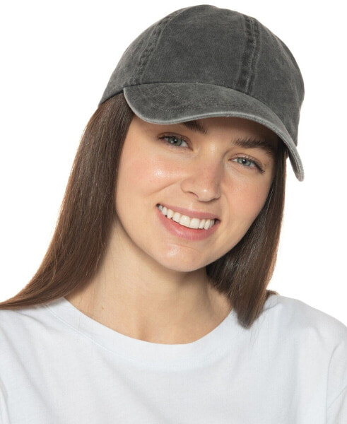 Jenni Women's Washed Baseball Hat Washed Black Adjustable One Size