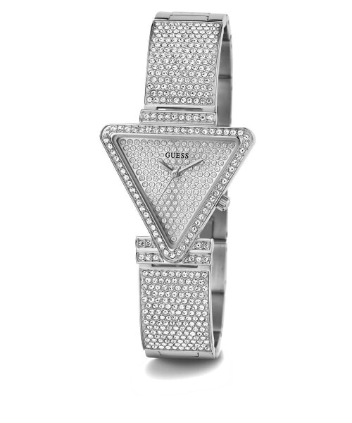 Guess Damen Armbanduhr Fame Triangle silber 34 mm GW0644L1