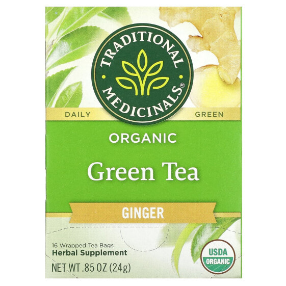 Чай органический Зеленый с жареным рисом и матча Traditional Medicinals 16 пакетиков, 24 г