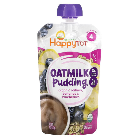 Happy Tot, Oatmilk Pudding, Stage 4, Organic Oatmilk, Bananas & Blueberries, 4 oz (113 g)