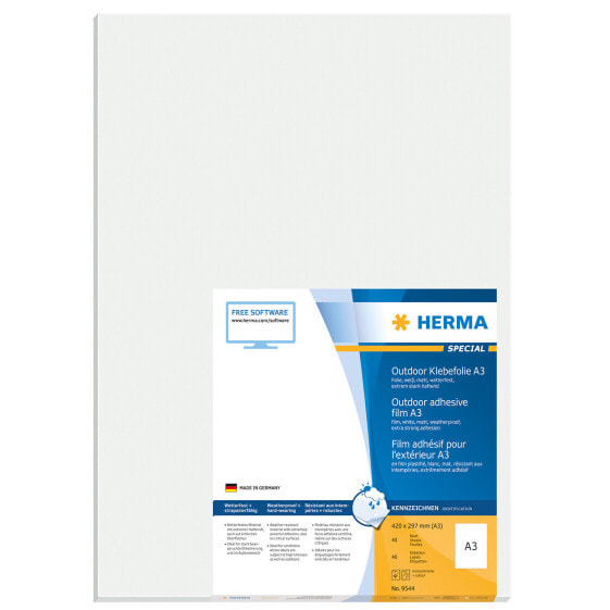 HERMA 9544 - White - Rectangle - A3 - Universal - Polyethylene - Matte