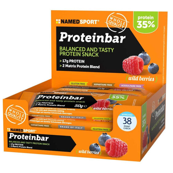 NAMED SPORT Protein 50g 12 Units Wild Berries Energy Bars Box