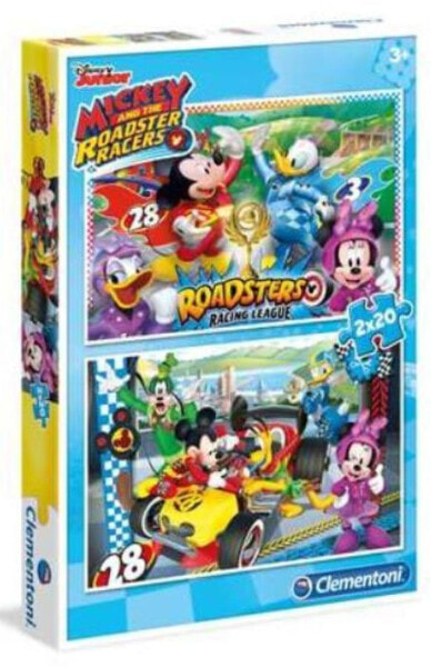 Развивающие пазлы Clementoni Myszka Mickey i wyścigi 2x20 элементов (07034)