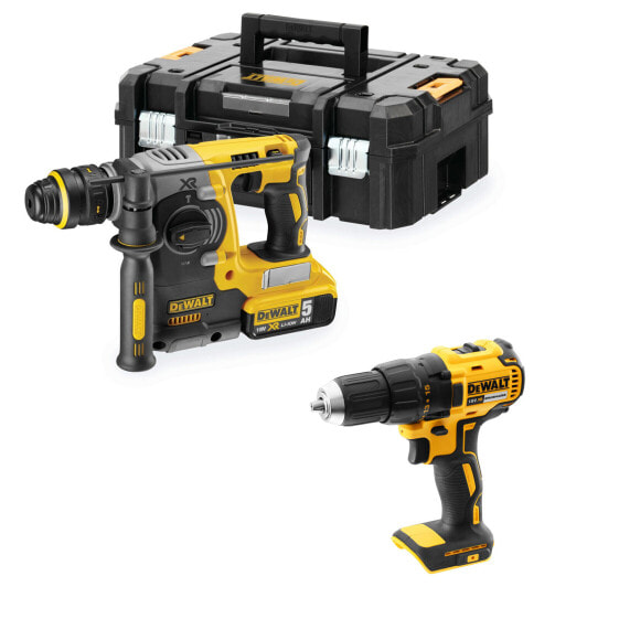 DeWALT Akku-Kombihammer DCH273P2T SDS-Plus, 2x5,0 Ah Akku, Lader, TSTAK-Box, Akku-Bohrschrauber DCD777N