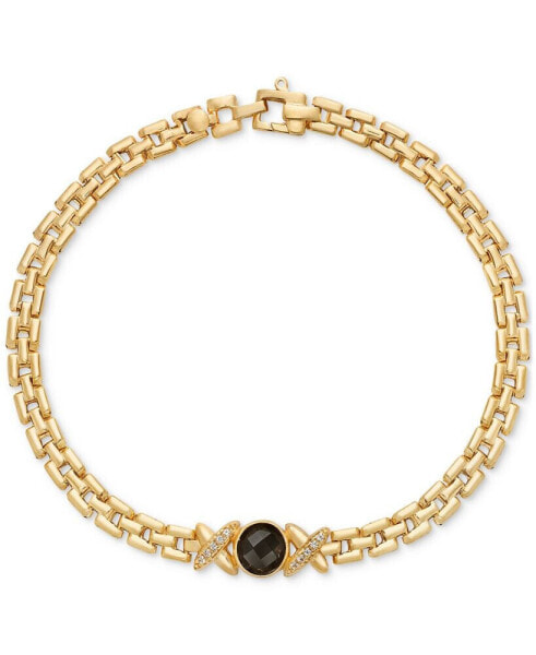 Браслет Macy's Onyx & Topaz Panther, 14k Gold