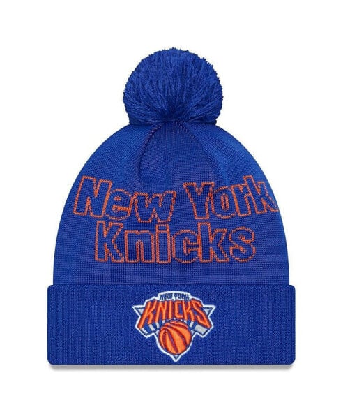 Men's Blue New York Knicks 2023 NBA Draft Cuffed Knit Hat with Pom