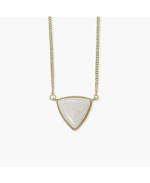 Sanctuary Project by White Pearlescent Statement Triangle Pendant Necklace Gold