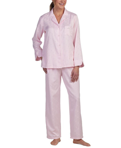 Petite 2-Pc. Notched-Collar Pajamas Set