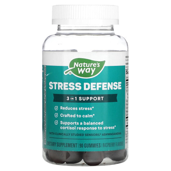 Nature's Way, Stress Defense, малина, 90 жевательных таблеток