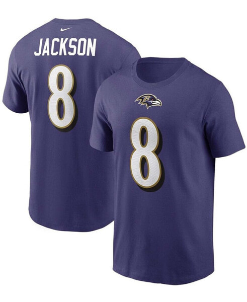 Men's Lamar Jackson Purple Baltimore Ravens Name and Number T-shirt