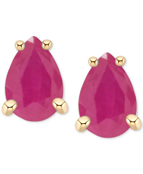 Sapphire Pear-Cut Stud Earrings (1 ct. t.w.) in 14k Gold (Also in Emerald & Ruby)