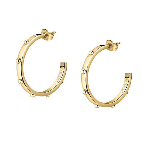 Gold-plated round earrings Creole SAUP09