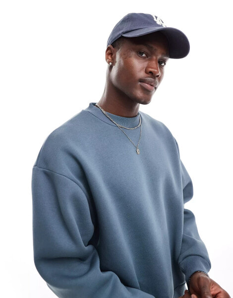 ASOS DESIGN boxy oversized sweatshirt in charcoal grey