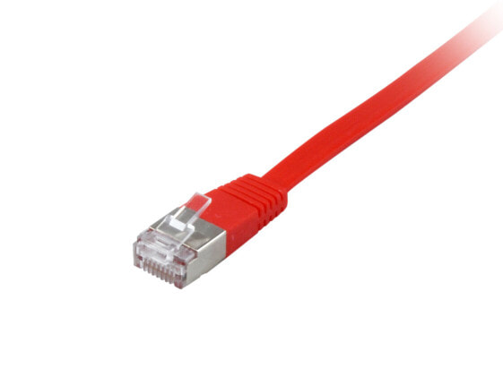 Equip Cat.6A U/FTP Flat Patch Cable - 0.5m - Red - 0.5 m - Cat6a - U/FTP (STP) - RJ-45 - RJ-45