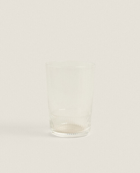 Raised-design glass soft drink tumbler