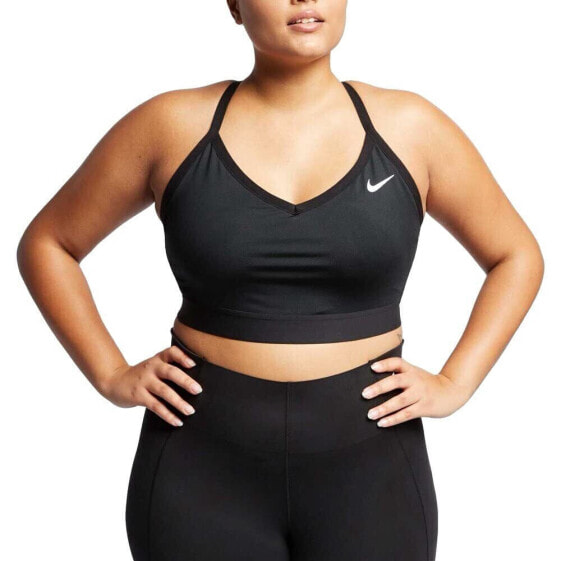 Топ спортивный Nike 289342 Бра Indy Plus Size для женщин черный/черный/белый Размер 1X