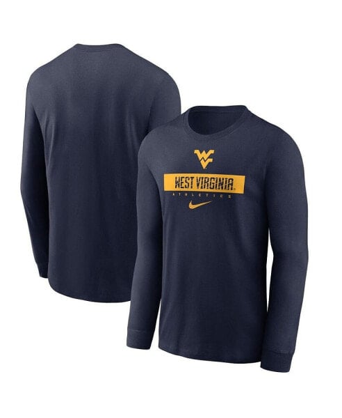 Men's Navy West Virginia Mountaineers 2024 Sideline Legend Performance Long Sleeve T-Shirt