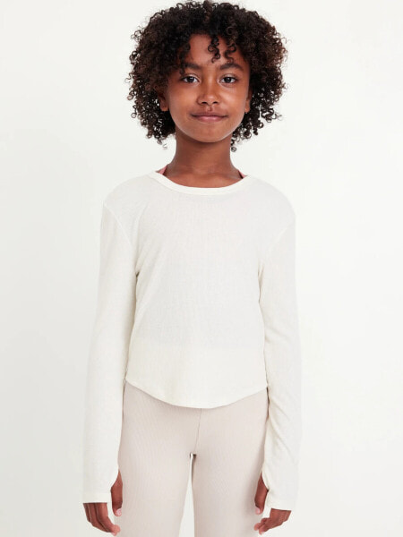 UltraLite Long-Sleeve Rib-Knit T-Shirt for Girls