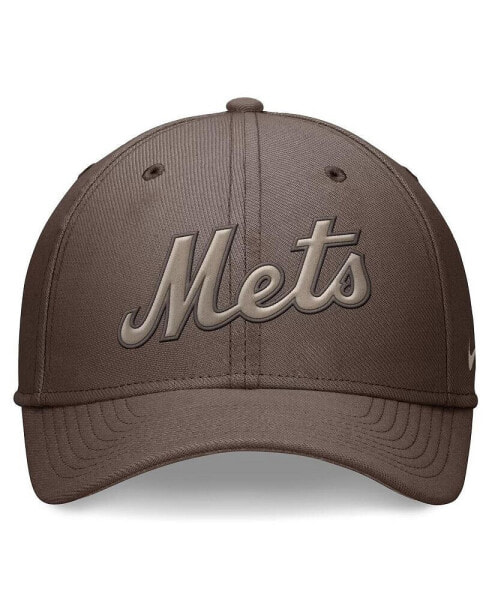 Men's Brown New York Mets Statement Ironstone Performance SwooshFlex Hat