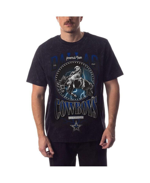 Men's and Women's Black Distressed Dallas Cowboys Tour Band T-shirt
