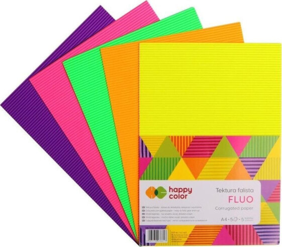 Цветная бумага Happy Color Гофрокартон A4/5 шт. Fluo Mix