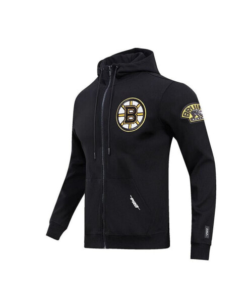 Men's Black Boston Bruins Classic Chenille Full-Zip Hoodie Jacket