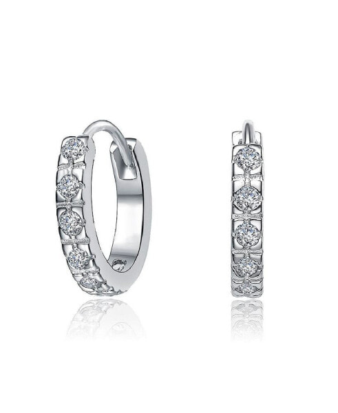 Radiant Hoop Earrings with Sparkling Cubic Zirconia