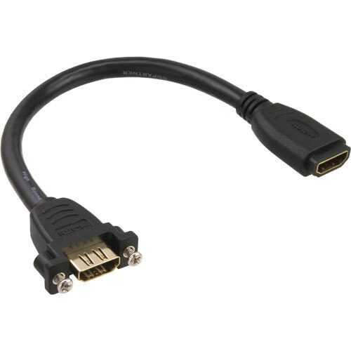InLine HDMI Adapter Cable TypeA female/A female w/flange gold plated 4K2K - 0,2m