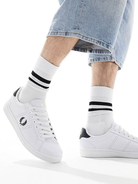 Fred Perry B6312 leather trainers in white