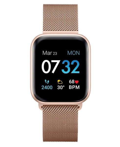 Air 3 Unisex Heart Rate Rose Gold Mesh Strap Smart Watch 40mm