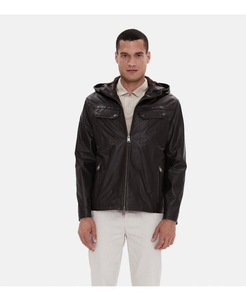 Men's Leather Jacket, Nappa Brown