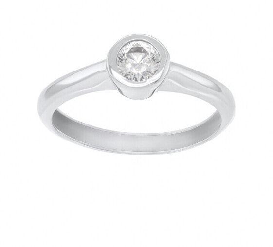 Silver engagement ring with zircon SR042W
